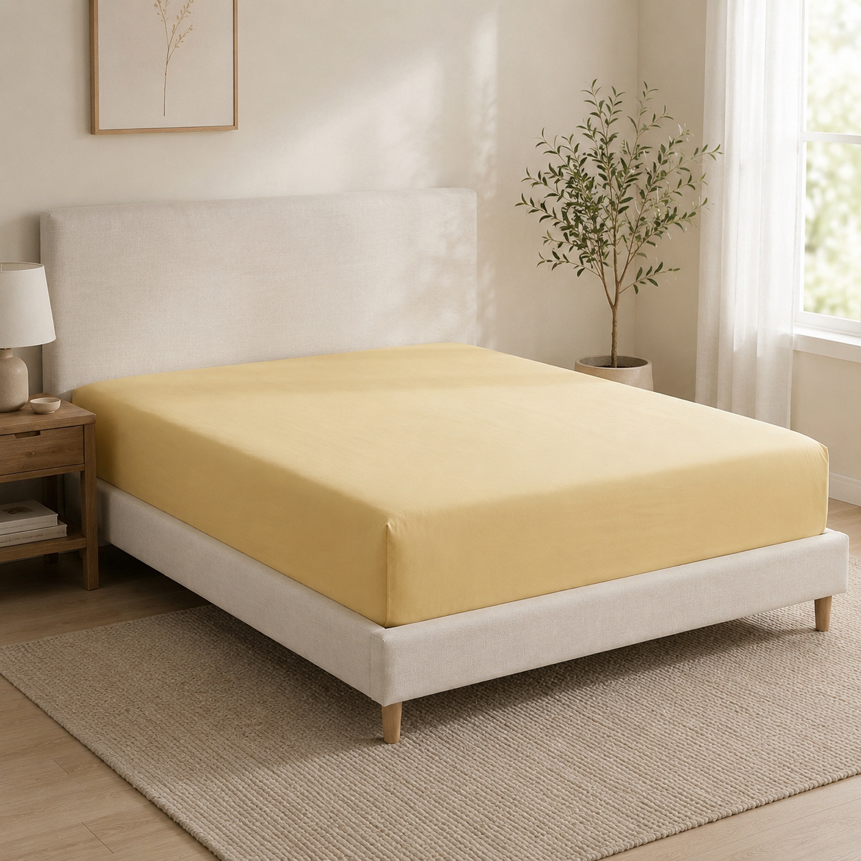 LUNA Fitted Bed Sheet - Taupe