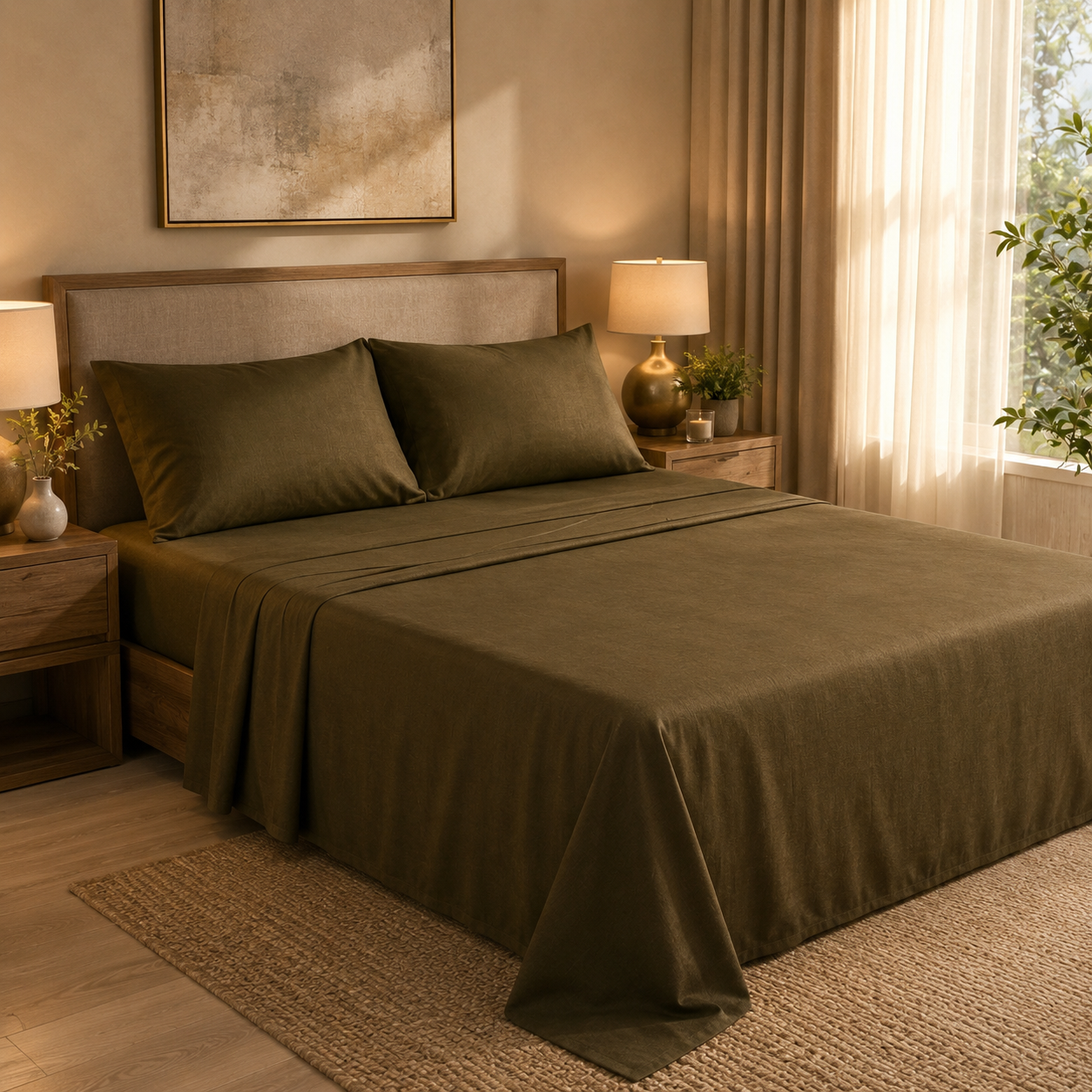 LUNA Bed Sheets - Brown