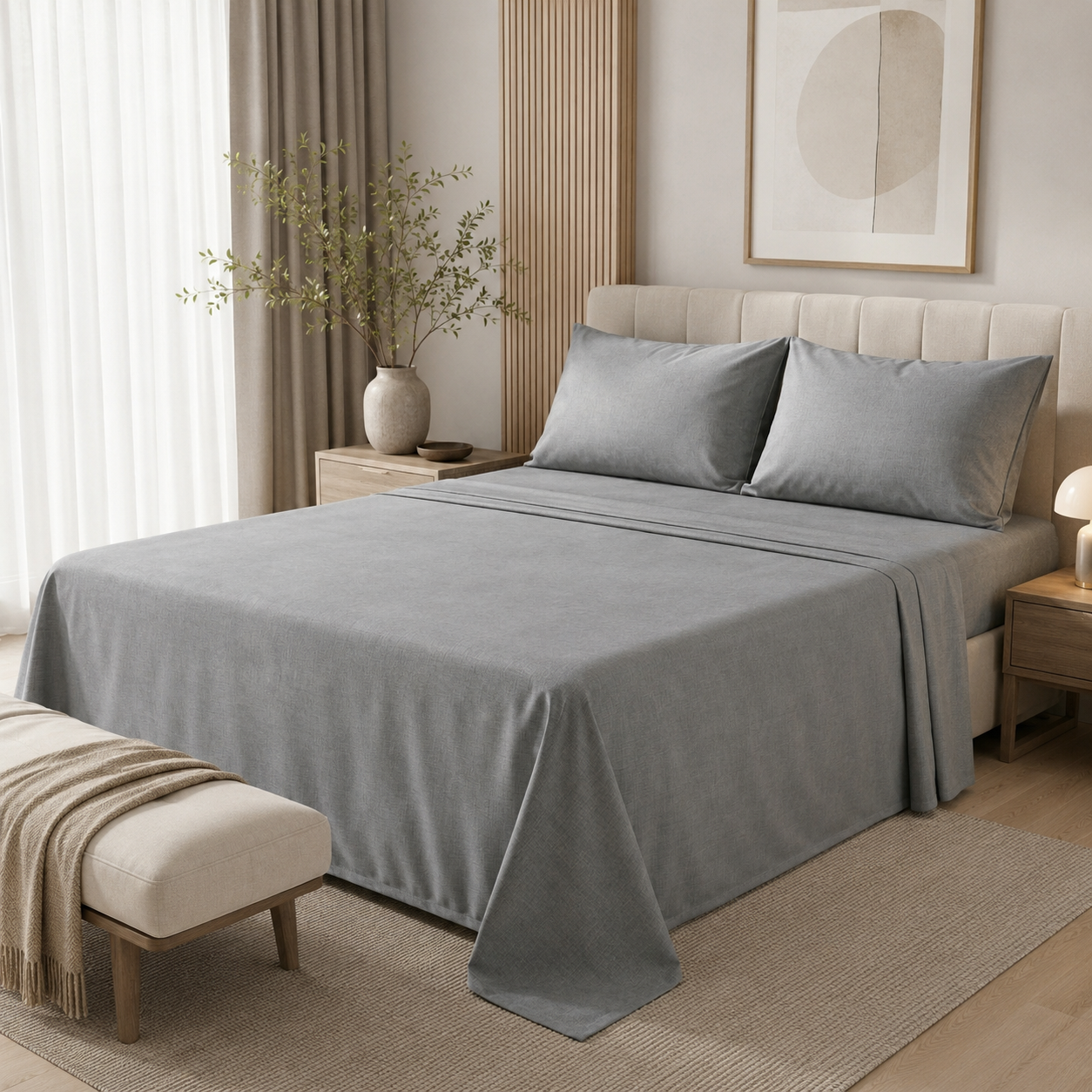 LUNA Bed Sheets - Grey